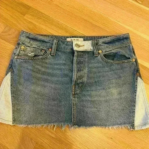 We The Free By Free People Patchwork Mini Denim Skirt - Picture 5 of 6